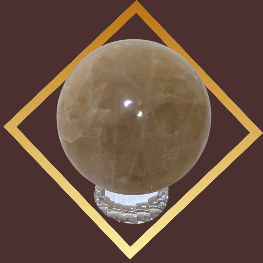 ✨️開運✨️ 黄金大宝珠 ✨️特大【15cm 】カルサイト 球体 木箱付 風水
