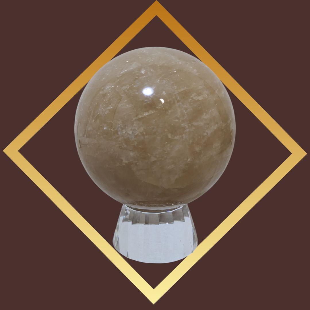 ✨️開運✨️ 黄金大宝珠 ✨️特大【15cm 】カルサイト 球体 木箱付 風水