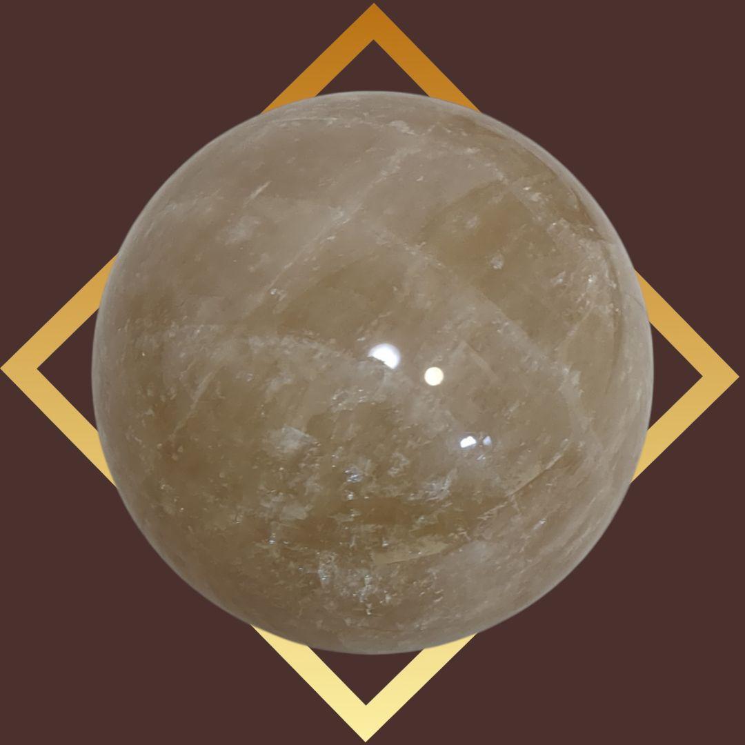 ✨️開運✨️ 黄金大宝珠 ✨️特大【15cm 】カルサイト 球体 木箱付 風水