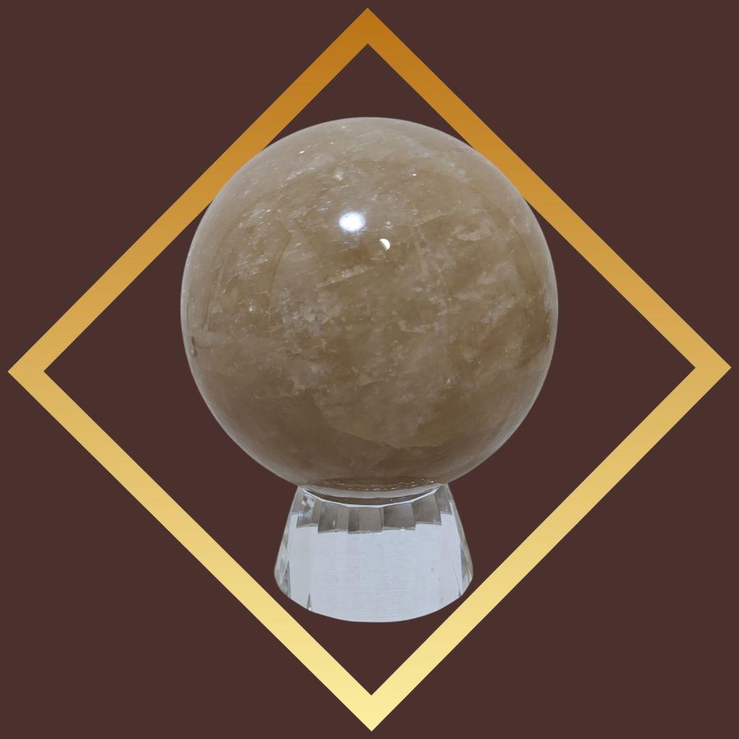✨️開運✨️ 黄金大宝珠 ✨️特大【15cm 】カルサイト 球体 木箱付 風水