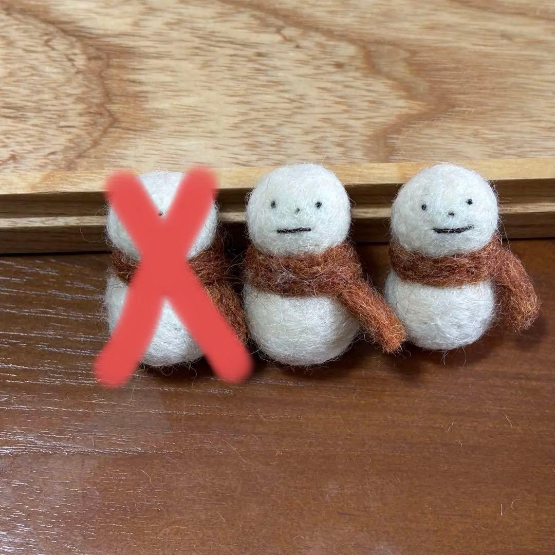【オーダー受付用】羊毛フェルト 雪だるまストラップ