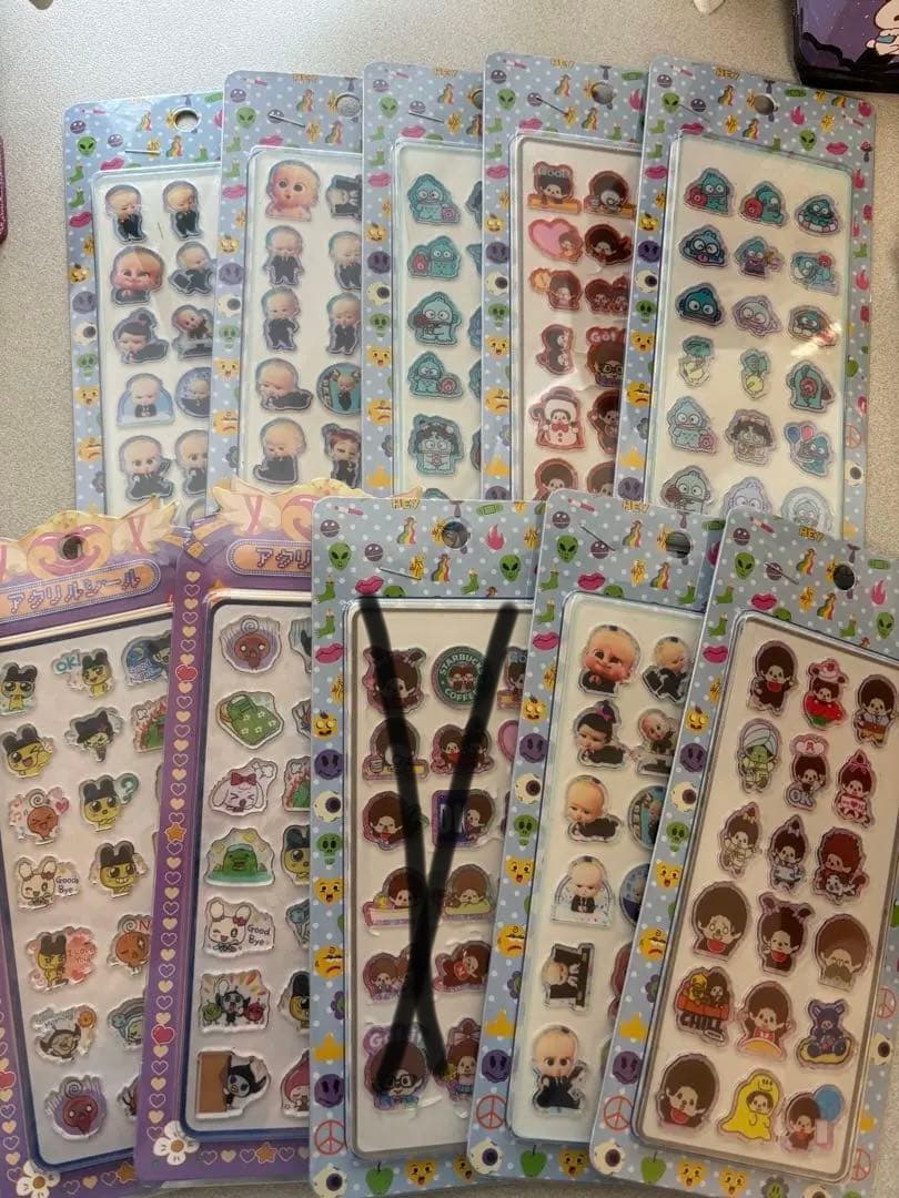 キャラクターシールセット　アクリル製　複数枚