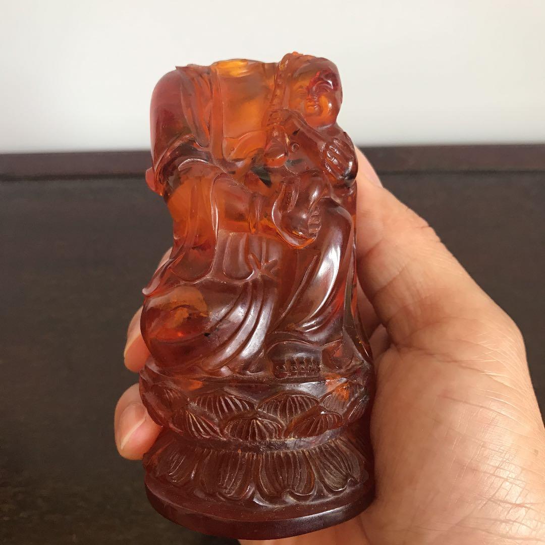 希少品　仏教美術　中国美術　骨董品　中国古玩　古美術　琥珀　難あり