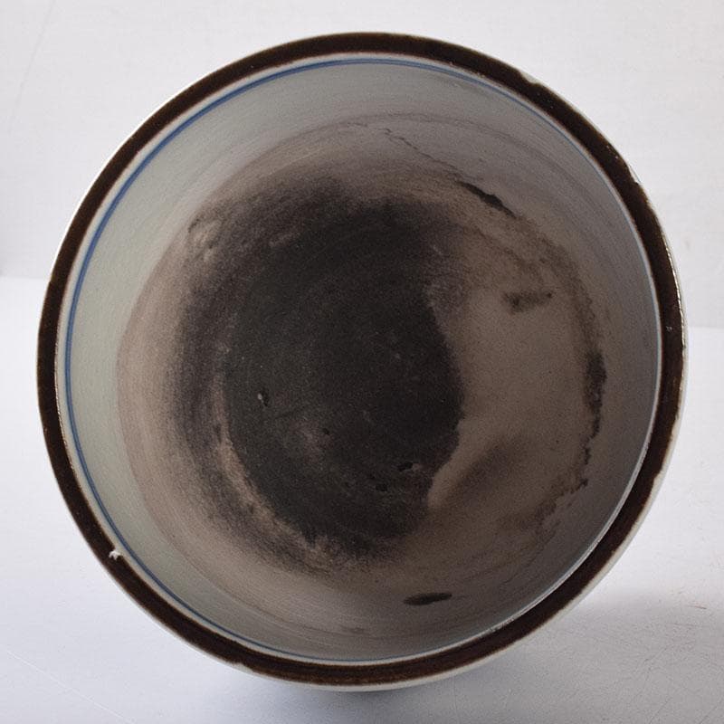 瀬戸焼　古瀬戸　染付秋草文　三つ足香炉　火入れ　V　R7933