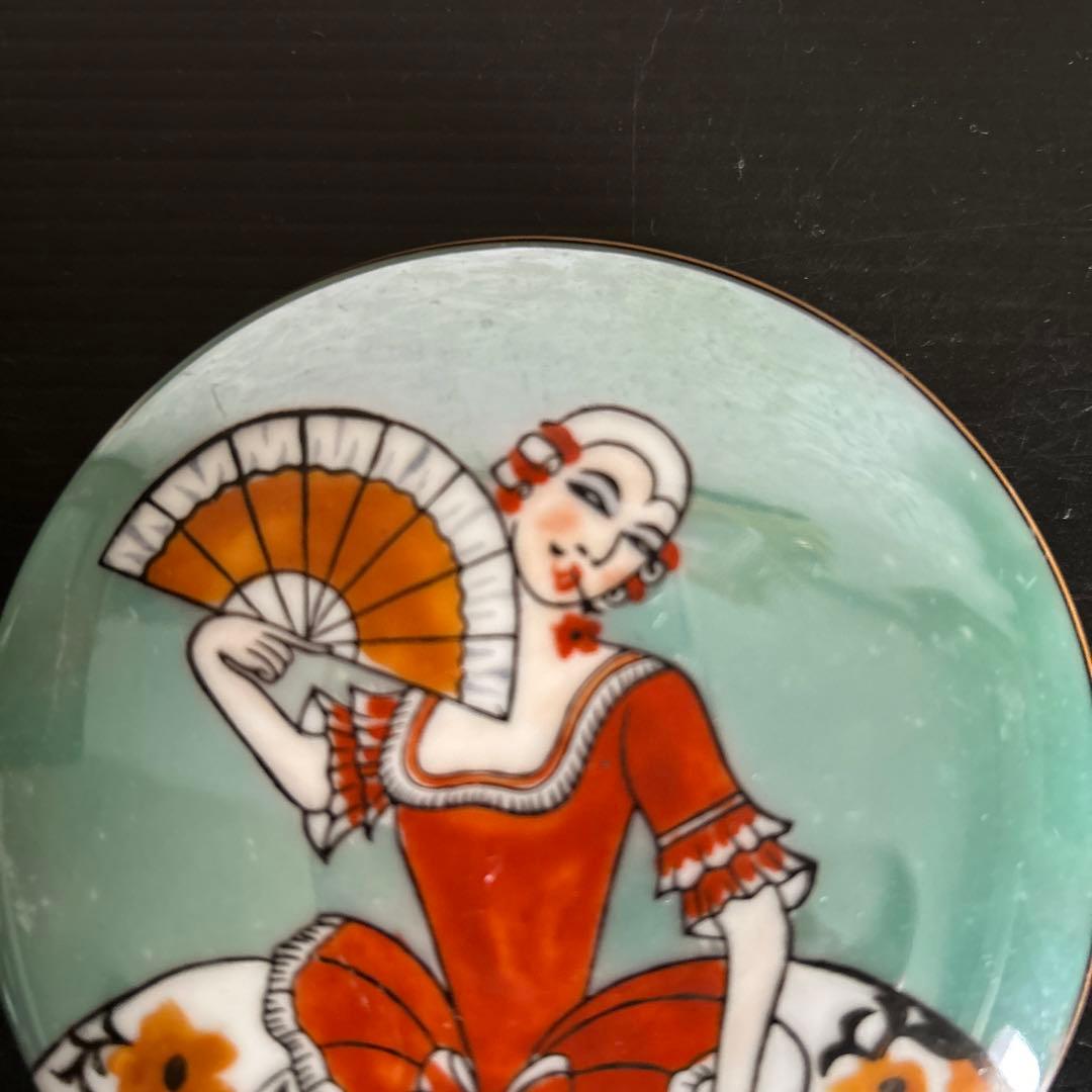 オールドノリタケ　アールデコレディ　 ラスター彩　パフケース