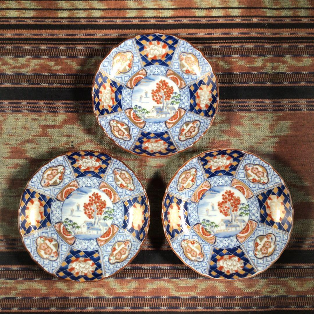 美濃焼　庫山窯　金彩　小皿　3枚