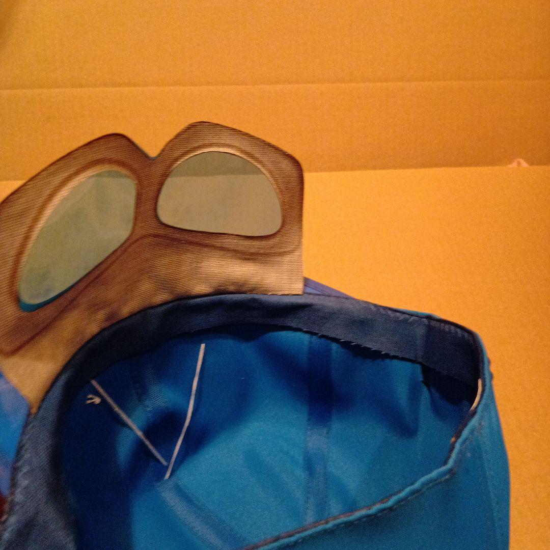 新品　マシンマン キャップ 青　バッジ付き　色メガネ付き　デッドストック特撮戦隊