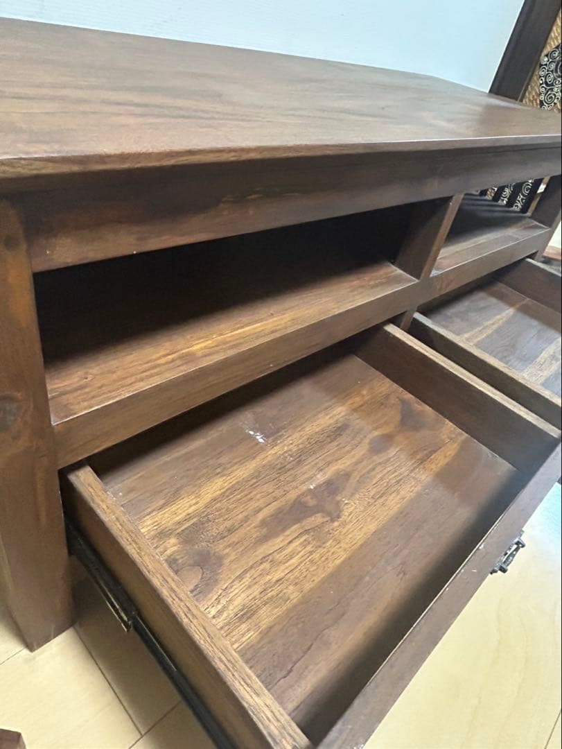 木製彫刻入りテレビ台　アジアンテイストボード　アジアン雑貨　木製テレビボード