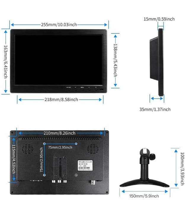 新品！10.1インチモニター液晶小型モニター1280X800 IPS 全視野