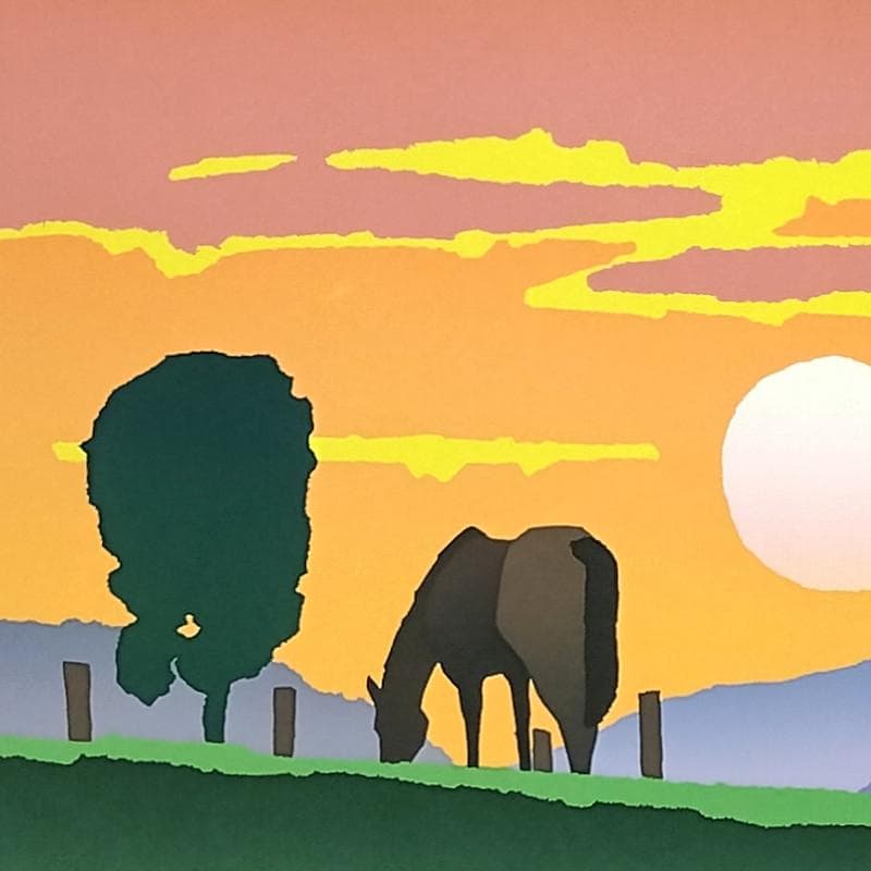 ☆藤倉英幸☆ 「 朝が来た 」 シルクスクリーン 全紙　未使用額！