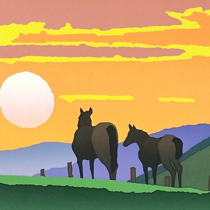 ☆藤倉英幸☆ 「 朝が来た 」 シルクスクリーン 全紙　未使用額！