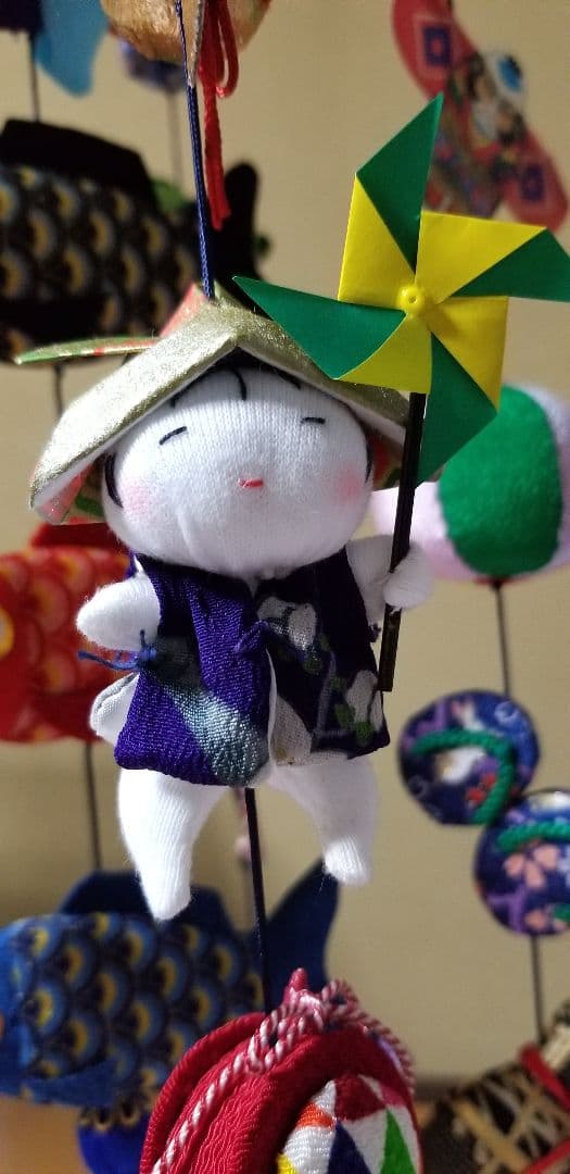 端午の節句つるし飾り(青、緑)