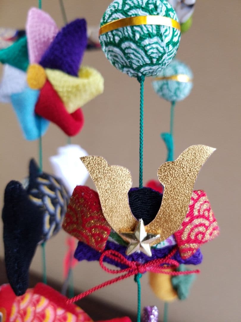 端午の節句つるし飾り(青、緑)