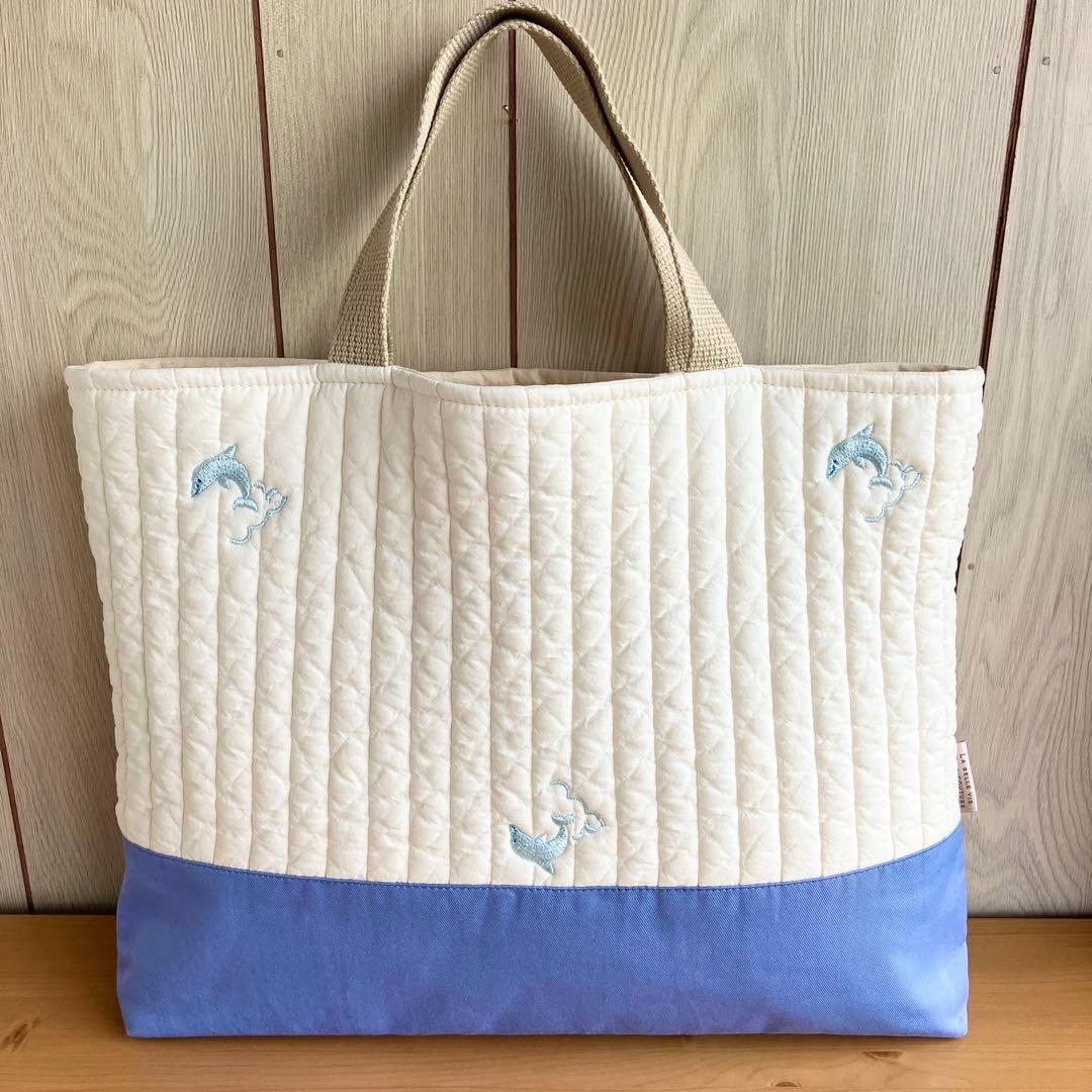 ヌビ　A4 トート　レッスンバック　イブル　イルカ　水色　ブルー　男の子　女の子