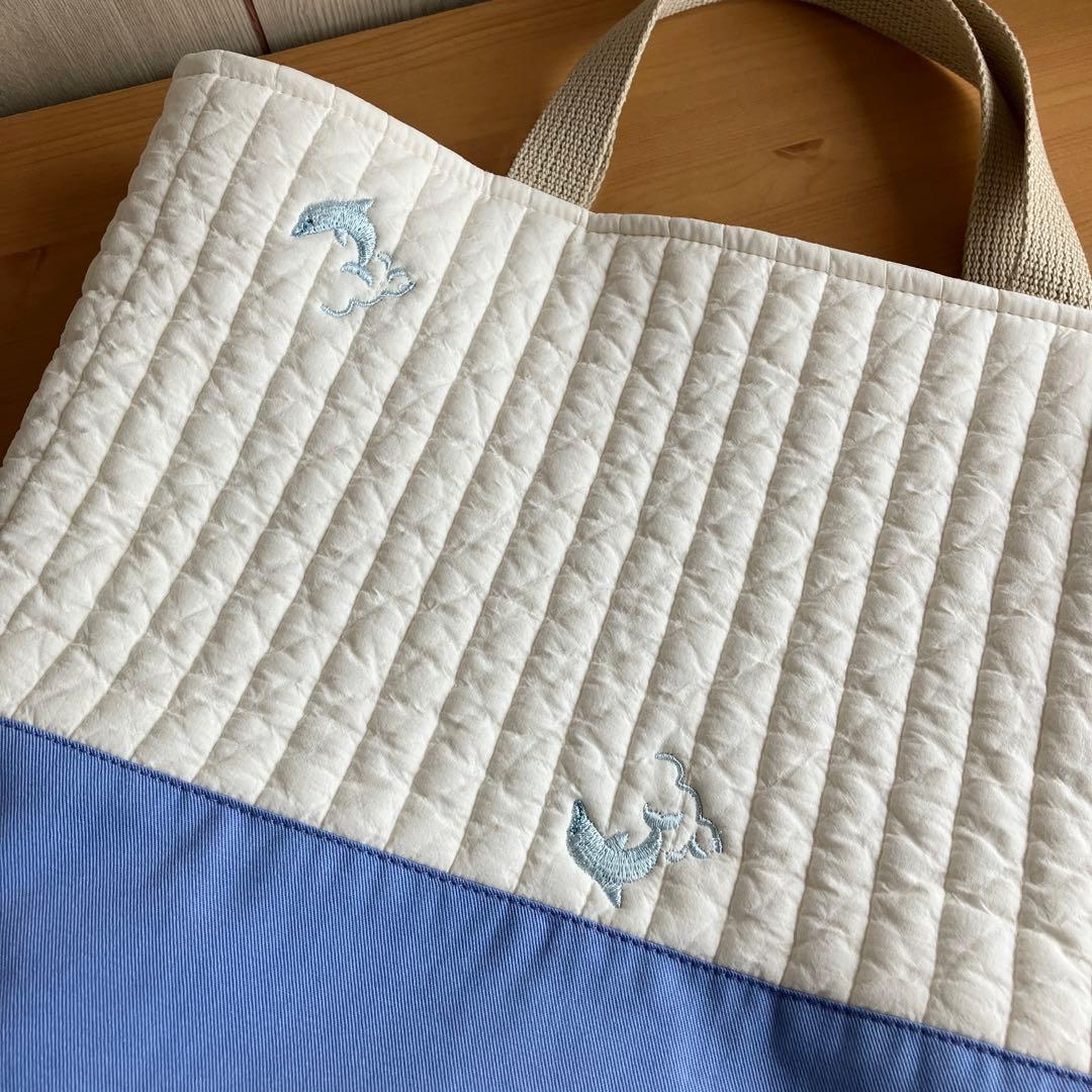 ヌビ　A4 トート　レッスンバック　イブル　イルカ　水色　ブルー　男の子　女の子