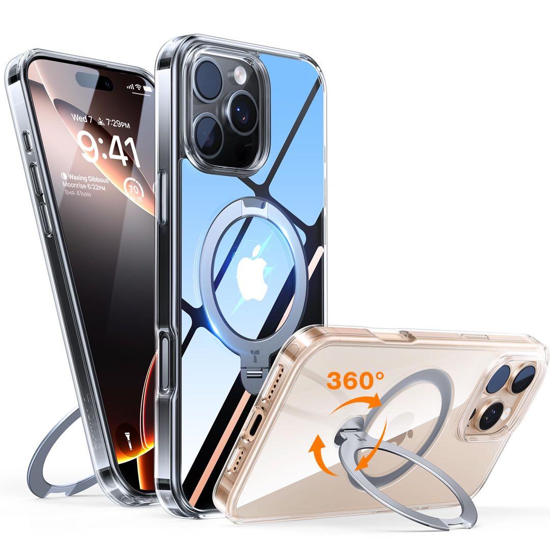 TORRAS iPhone 16 Pro Max 用 ケース ゼンマイ式スタンド