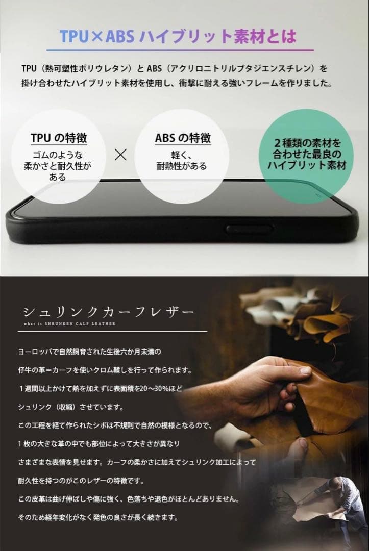 ネイビー iPhoneケース TPU・ABS素材