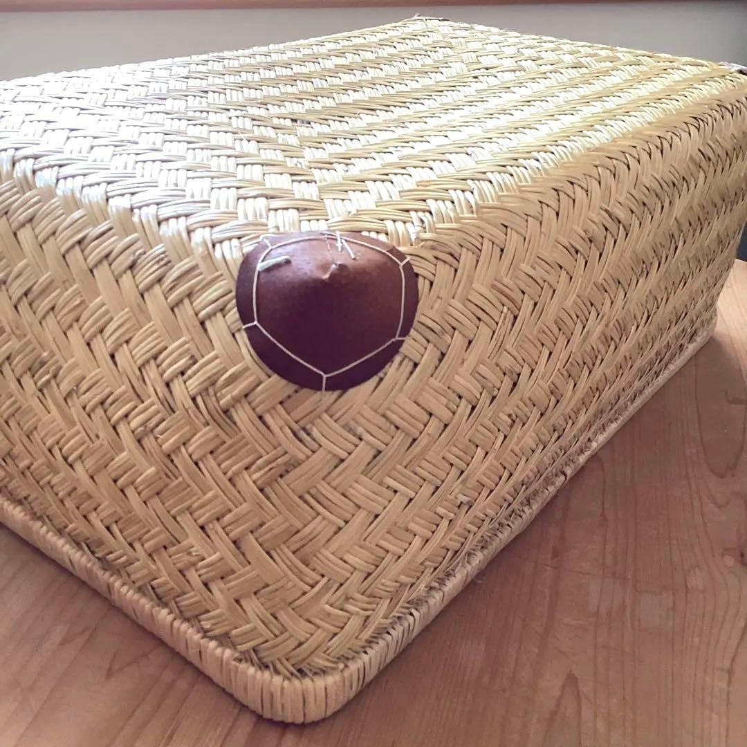 竹行李　鳥越の竹細工　すず竹　約40cm×60cm 高さ24cm