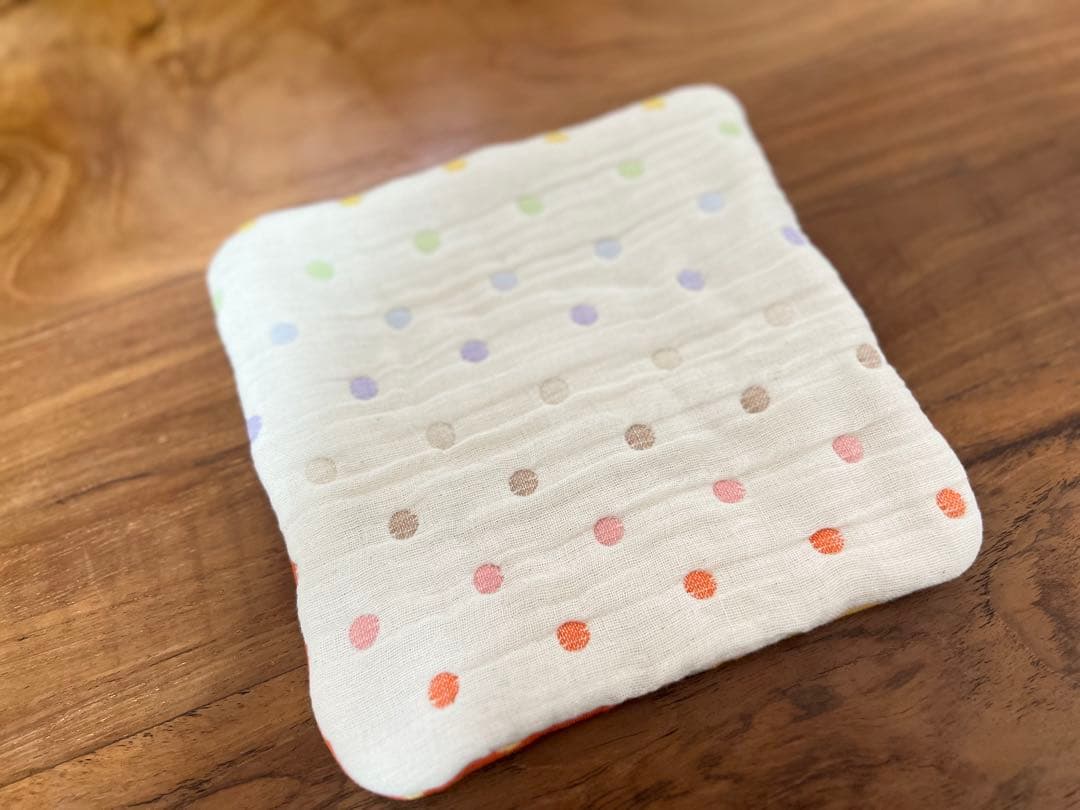 maffon新色ネズミとチーズ＊fuwaraガーゼ＊パッチハンカチ20×20cm