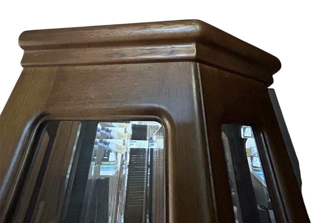 【カリモク キュリオケース】内部照明付き 5面 ガラス 5段 飾り棚 ★美品