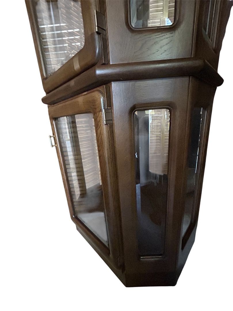 【カリモク キュリオケース】内部照明付き 5面 ガラス 5段 飾り棚 ★美品