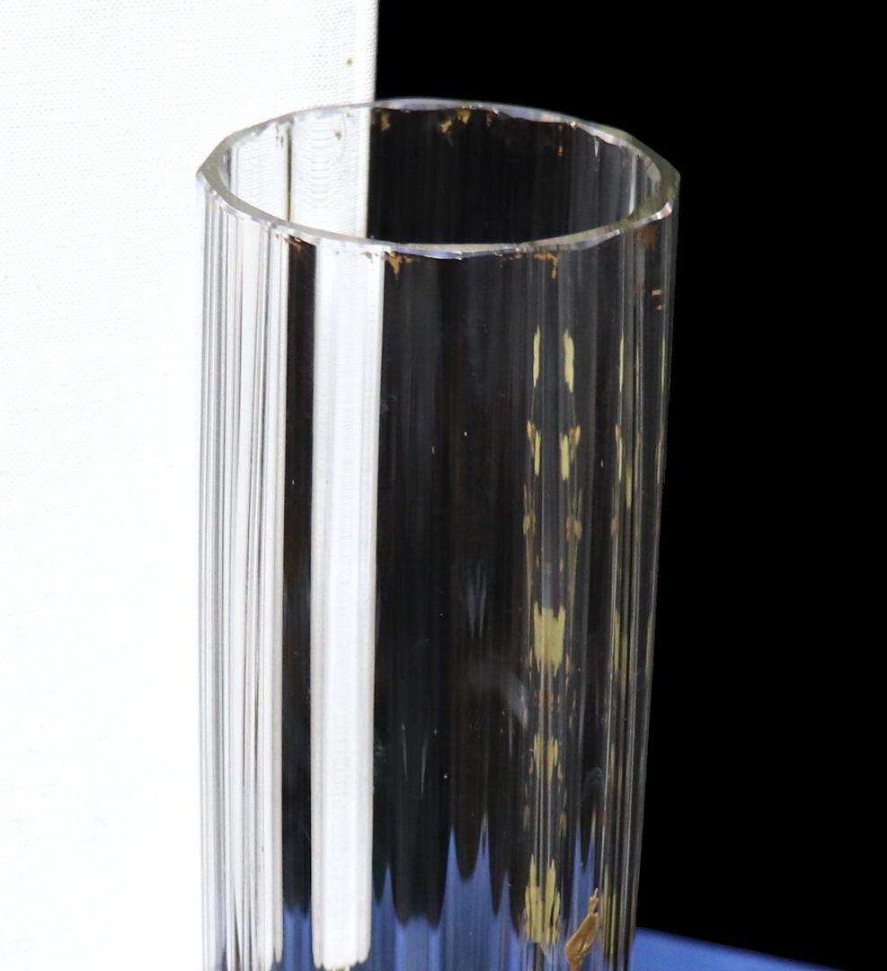 オールド・バカラ 1890年頃 多面体 花弁台座大型金彩盛り上げ花瓶 30cm