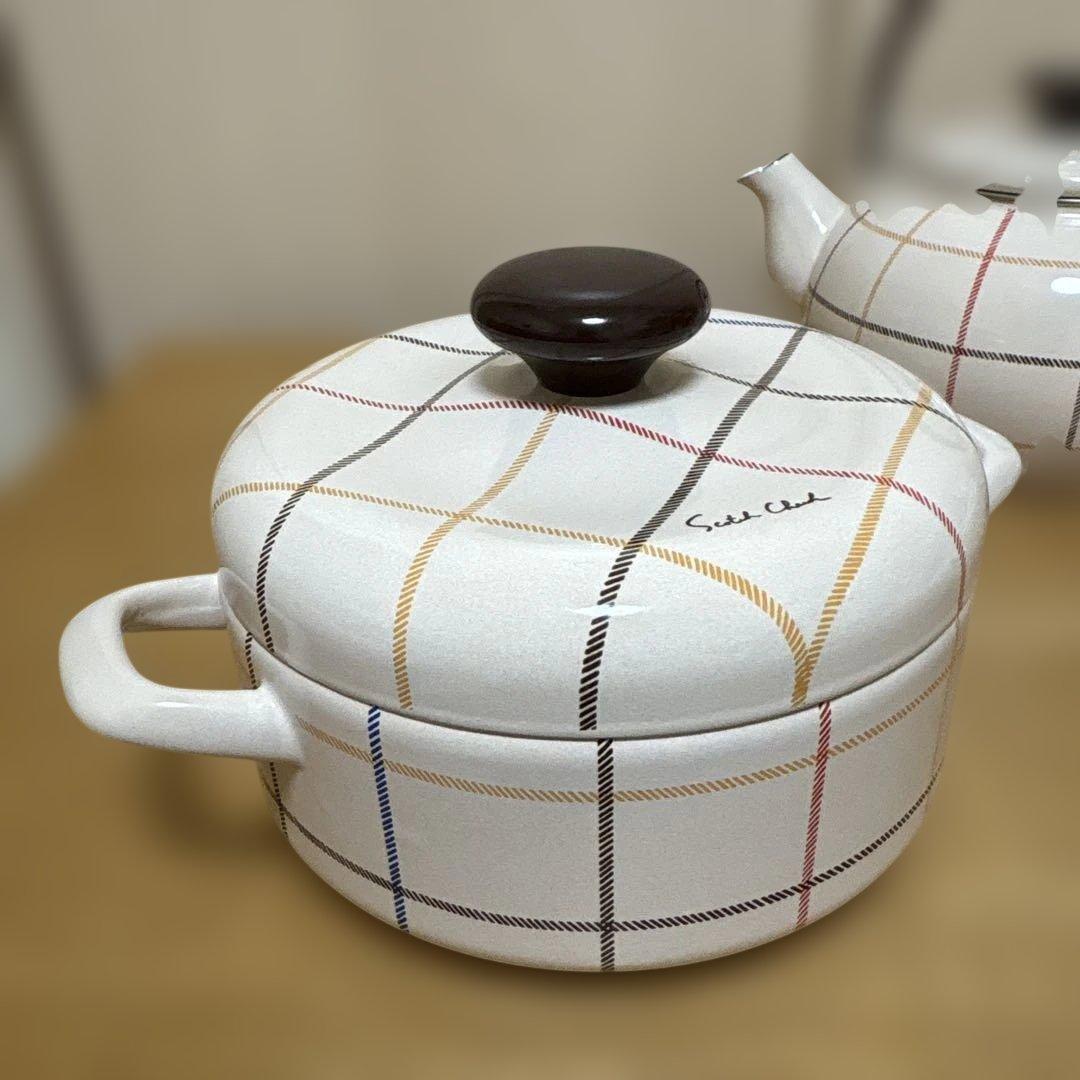 EJIRY エジリー Scotch Check スコッチチェック　両手鍋　ケトル
