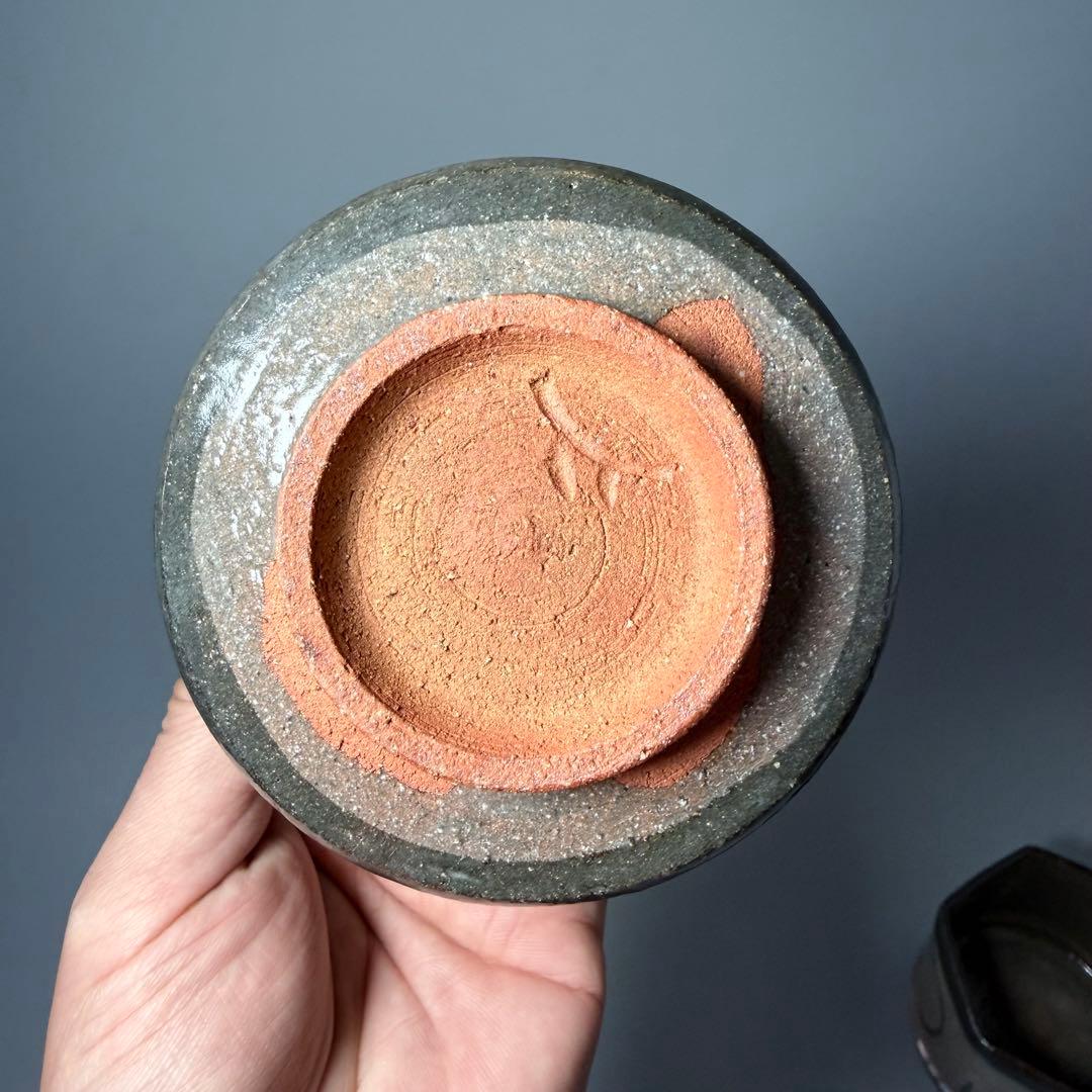 中里重利　造　絵唐津　亀甲向付　四客　共箱　高さ7.9cm　おしゃれな器