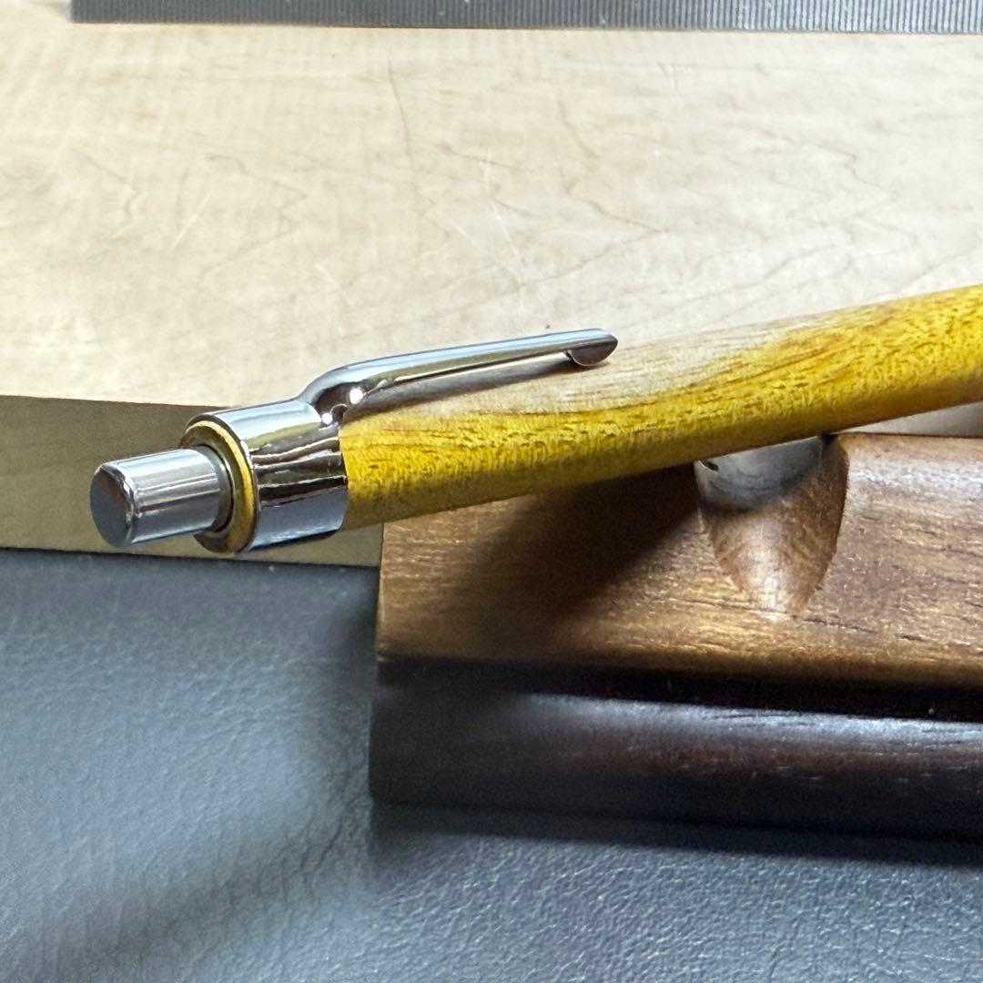 105ハゼ白太付き　木製シャーペン　最強低重心　ステンレス