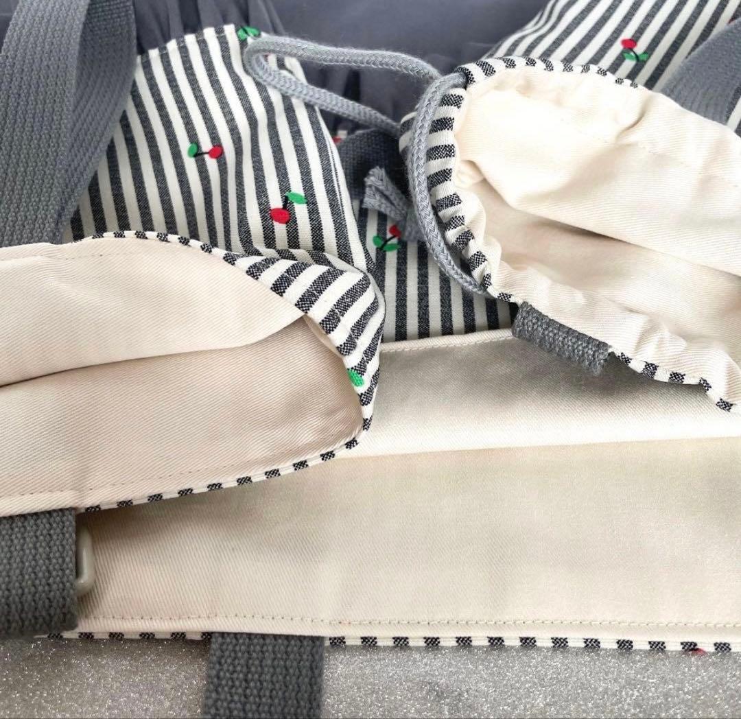 1312 レッスンバッグ　上履き入れ　体操服袋　さくらんぼ　女の子　ハンドメイド