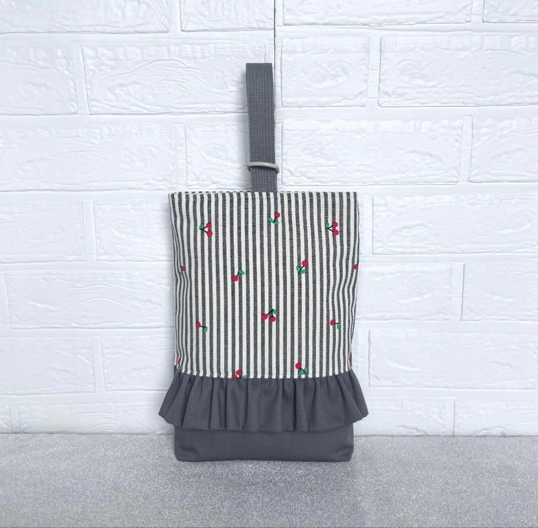 1312 レッスンバッグ　上履き入れ　体操服袋　さくらんぼ　女の子　ハンドメイド