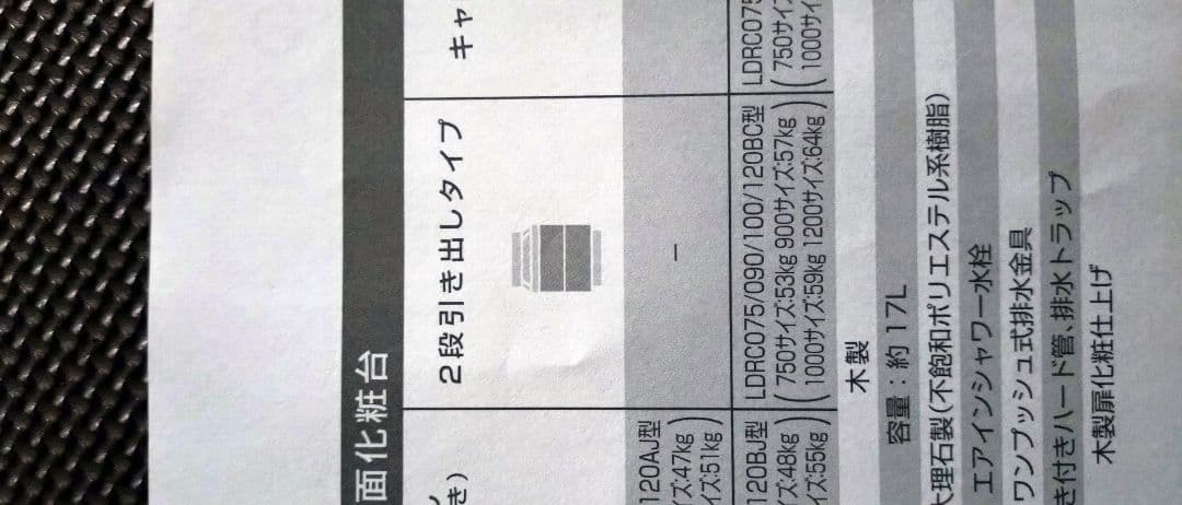 【新品未使用】TOTO 洗面化粧台オクターブ 収納引出上下組 幅90cmホワイト