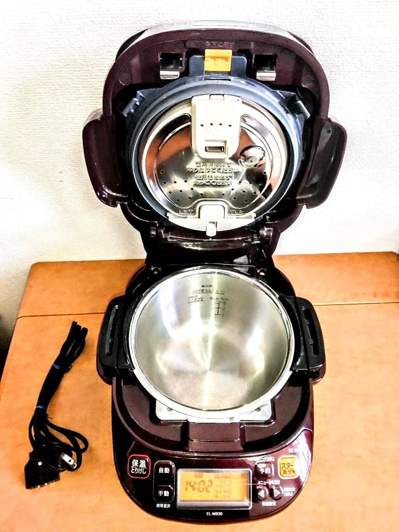 【美品】　象印 自動圧力IHなべ EL-MB30 煮込み自慢 ボルドー　圧力鍋