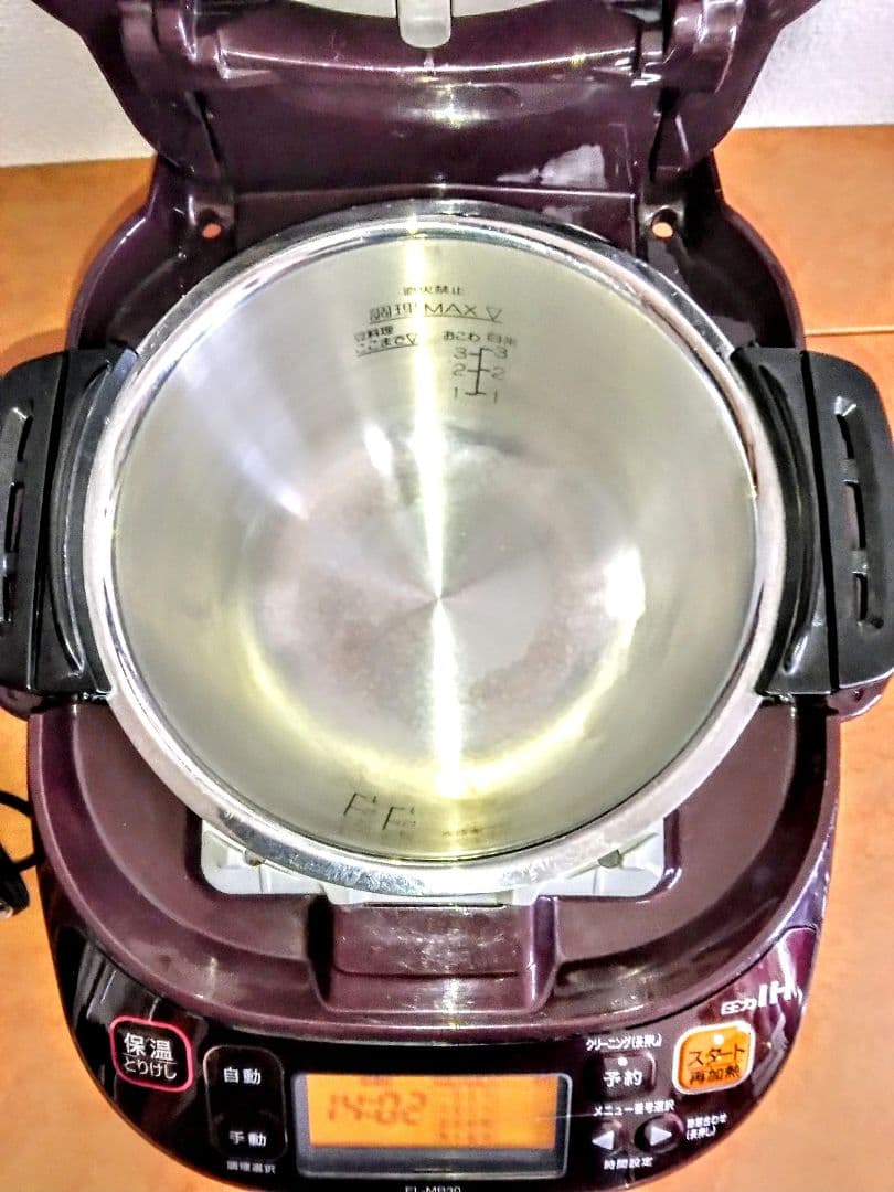 【美品】　象印 自動圧力IHなべ EL-MB30 煮込み自慢 ボルドー　圧力鍋