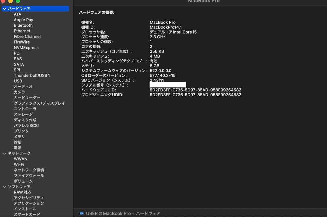 MacBook Pro 13-inch, 2017, スペースグレイ