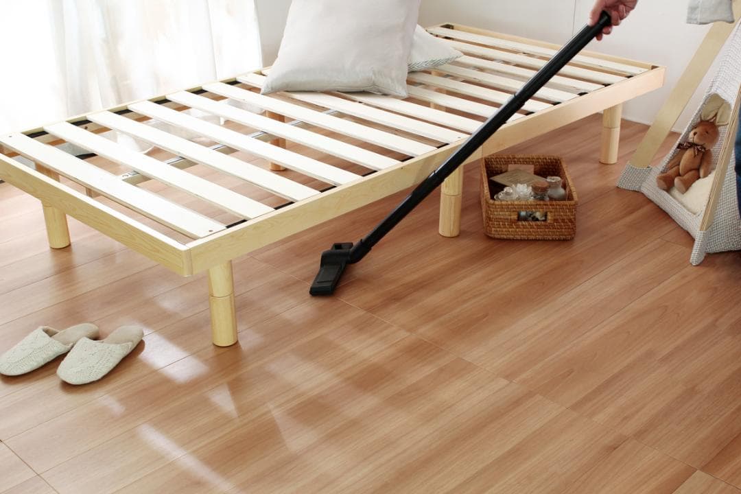 お買い得品！　高さ調節可能なすのこベッド【シングル　ホワイト　フレームのみ】