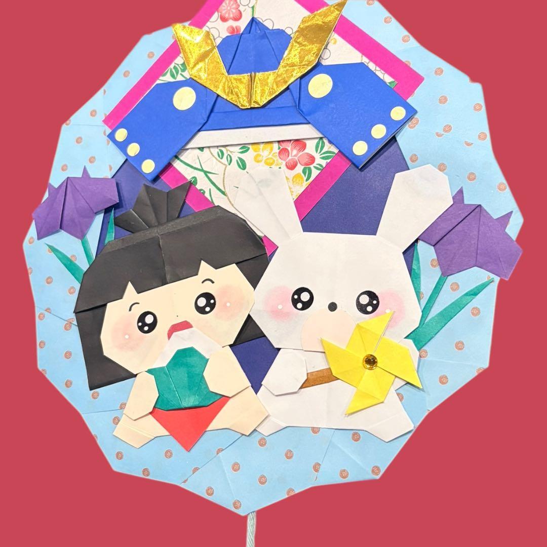 端午の節句（ブルー）5月リース　折り紙リース　幼稚園　介護施設　病院