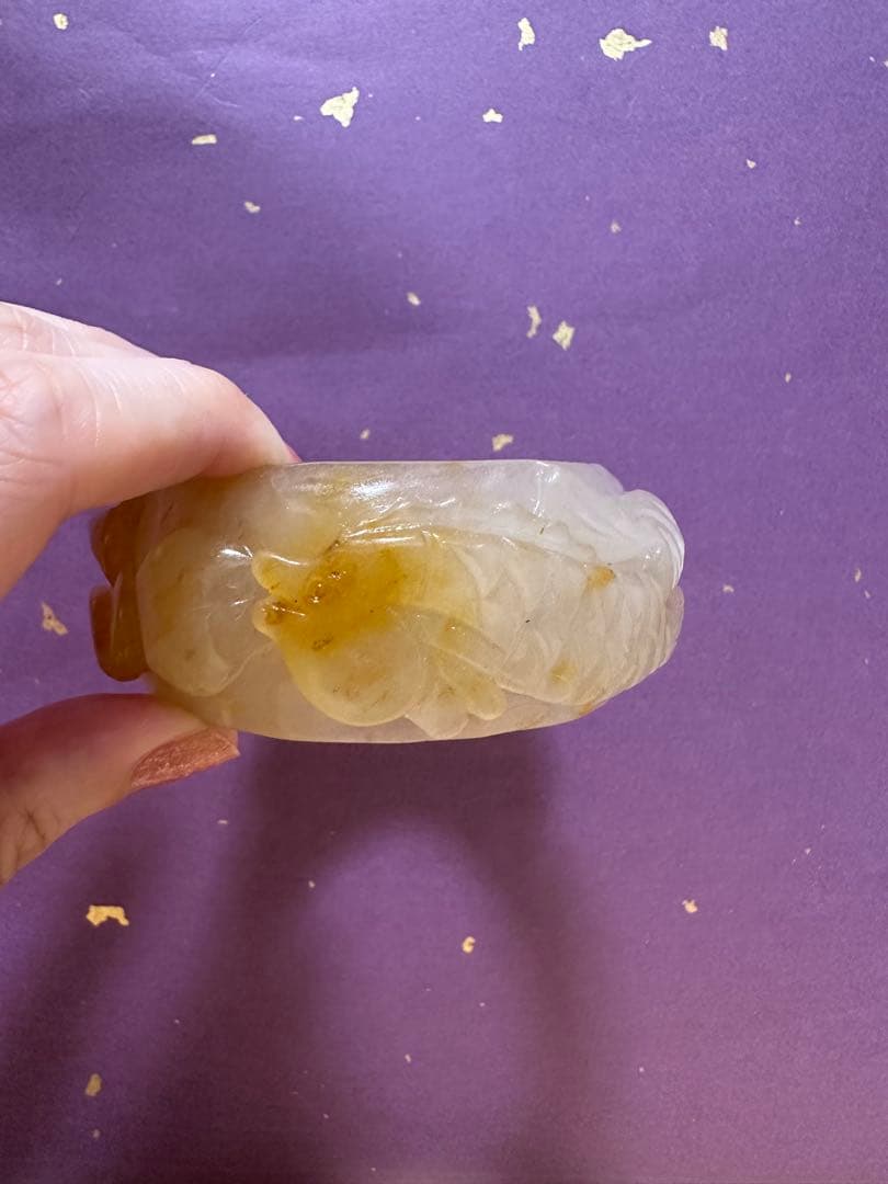 春節祭　魚戯蓮葉間　黄龍玉バングル