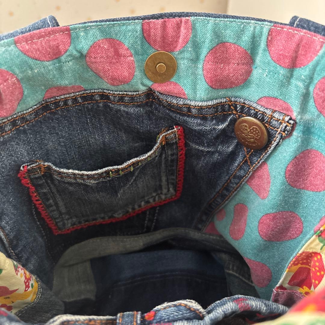 SA様お取り置き 丸底バッグ　デニムリメイク