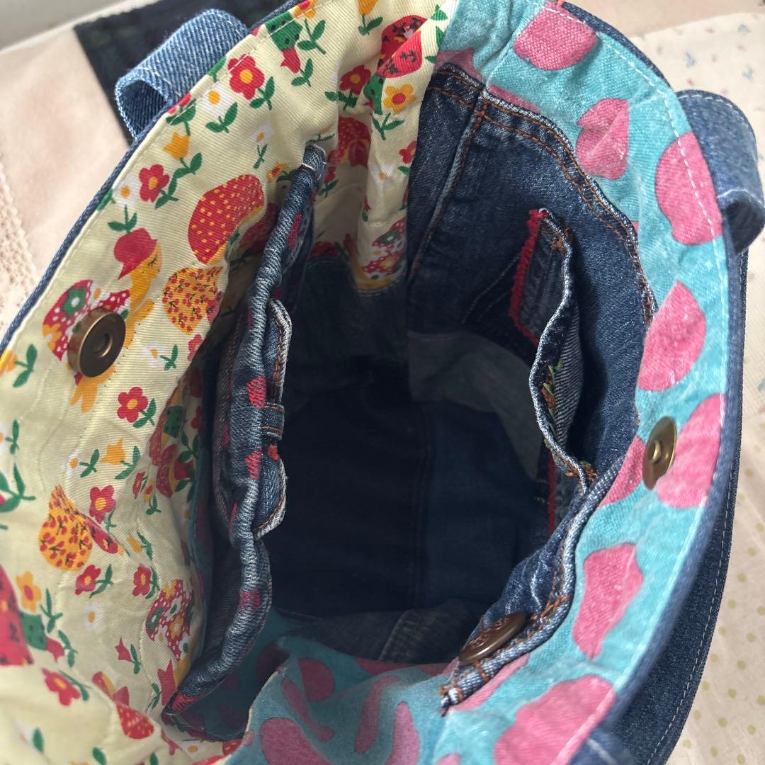 SA様お取り置き 丸底バッグ　デニムリメイク