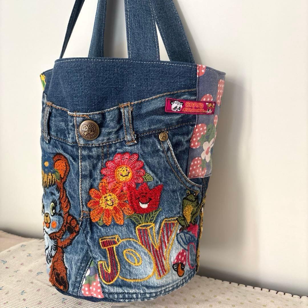 SA様お取り置き 丸底バッグ　デニムリメイク