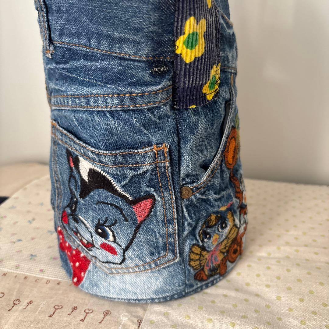 SA様お取り置き 丸底バッグ　デニムリメイク