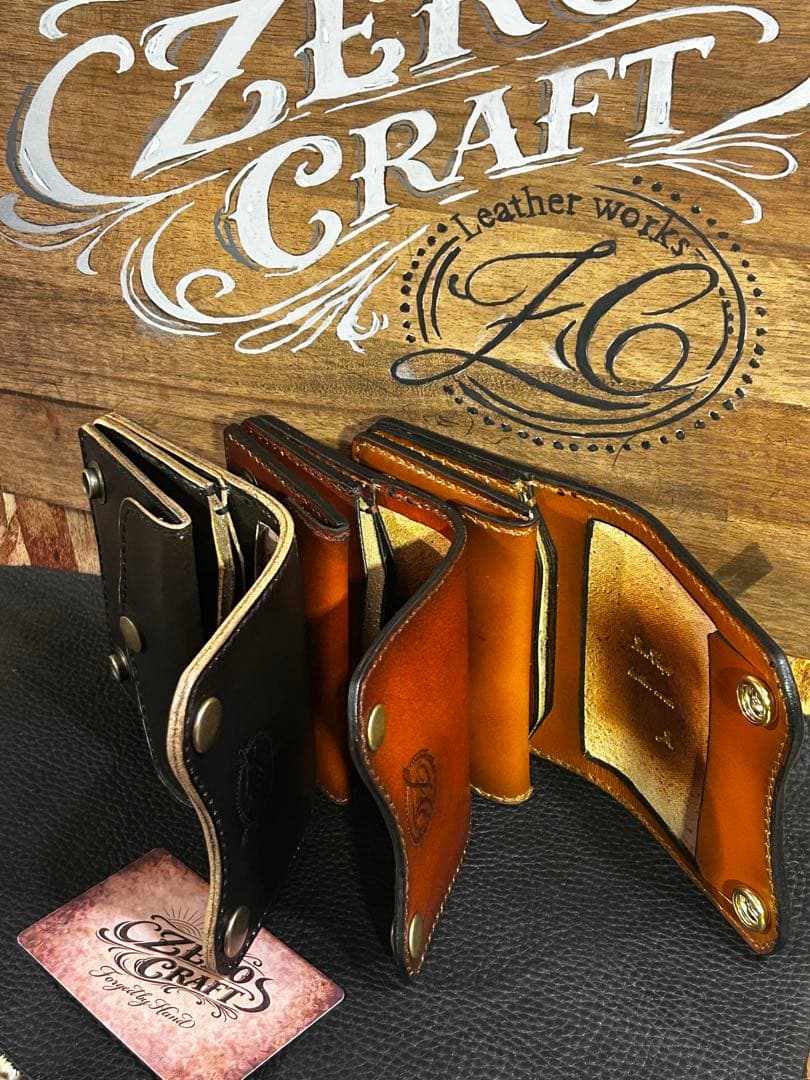 ZERO CRAFT 本革 ミニウォレット / ハンドメイド