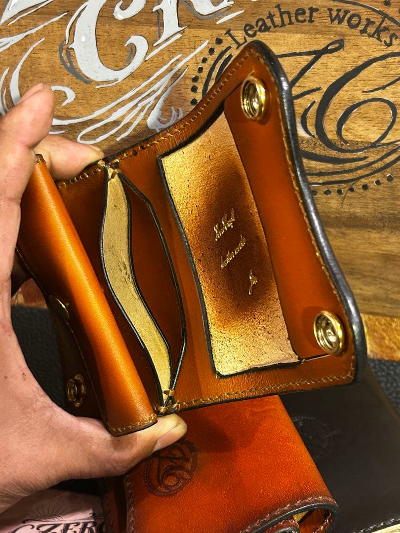 ZERO CRAFT 本革 ミニウォレット / ハンドメイド