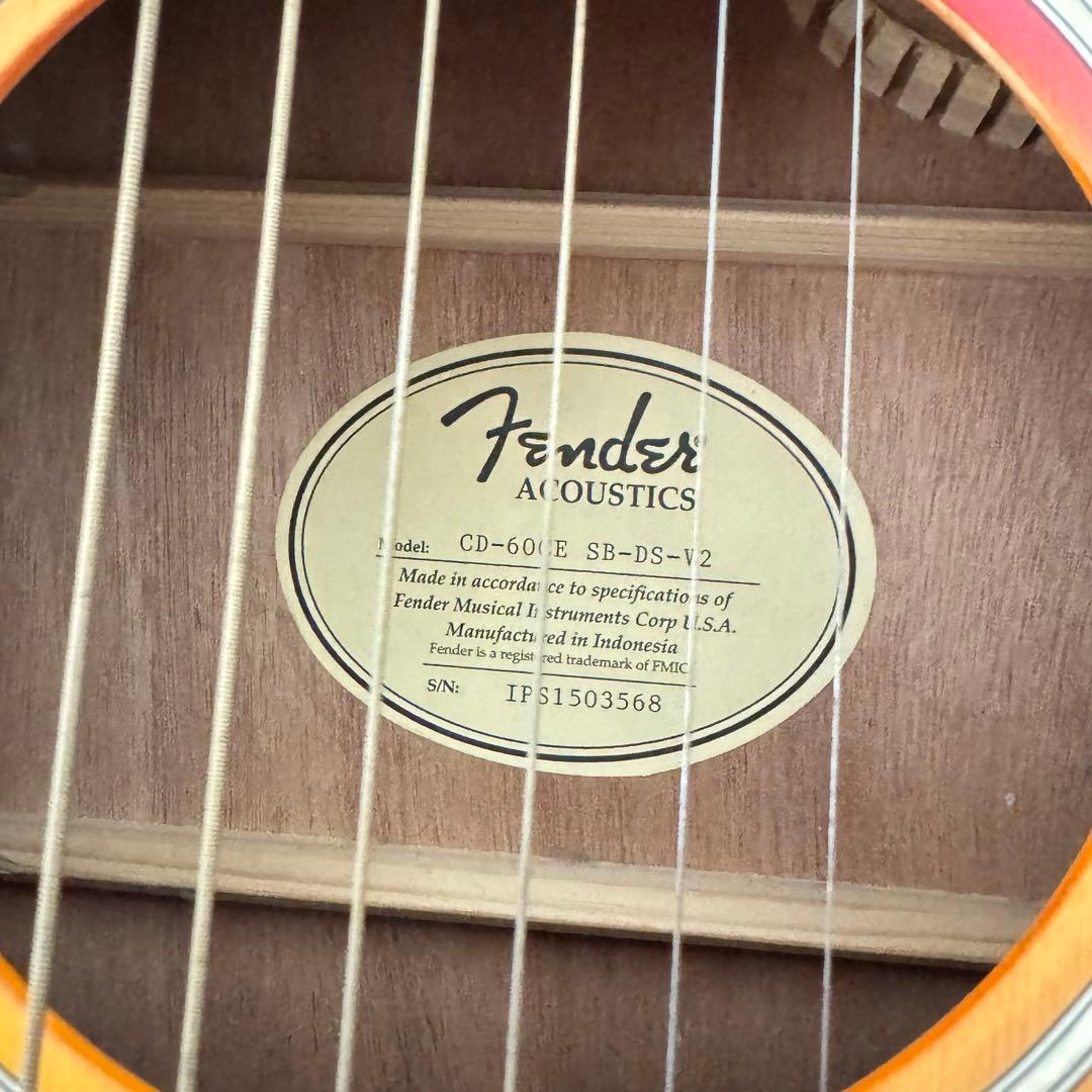 Fender CD-60CE SB-DS-V アコースティックギター