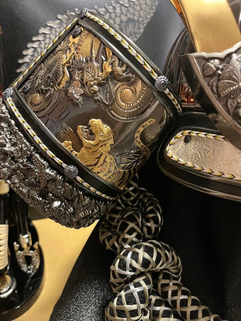 日曜日まで再お値下げ！美品！五月人形 着用兜　端午の節句収納平飾り