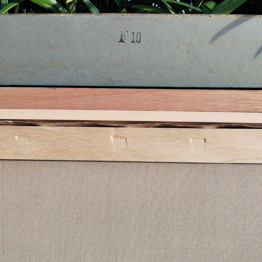 キュビズム 人物画 金色フレーム