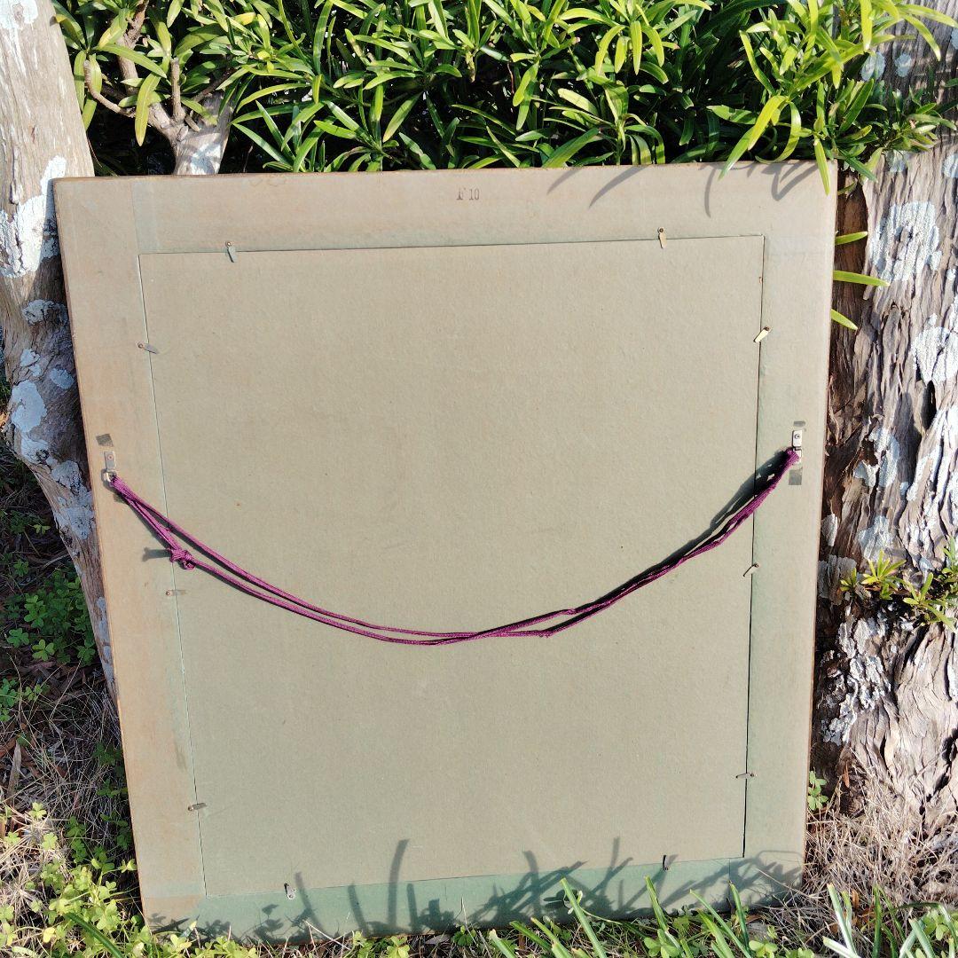 キュビズム 人物画 金色フレーム