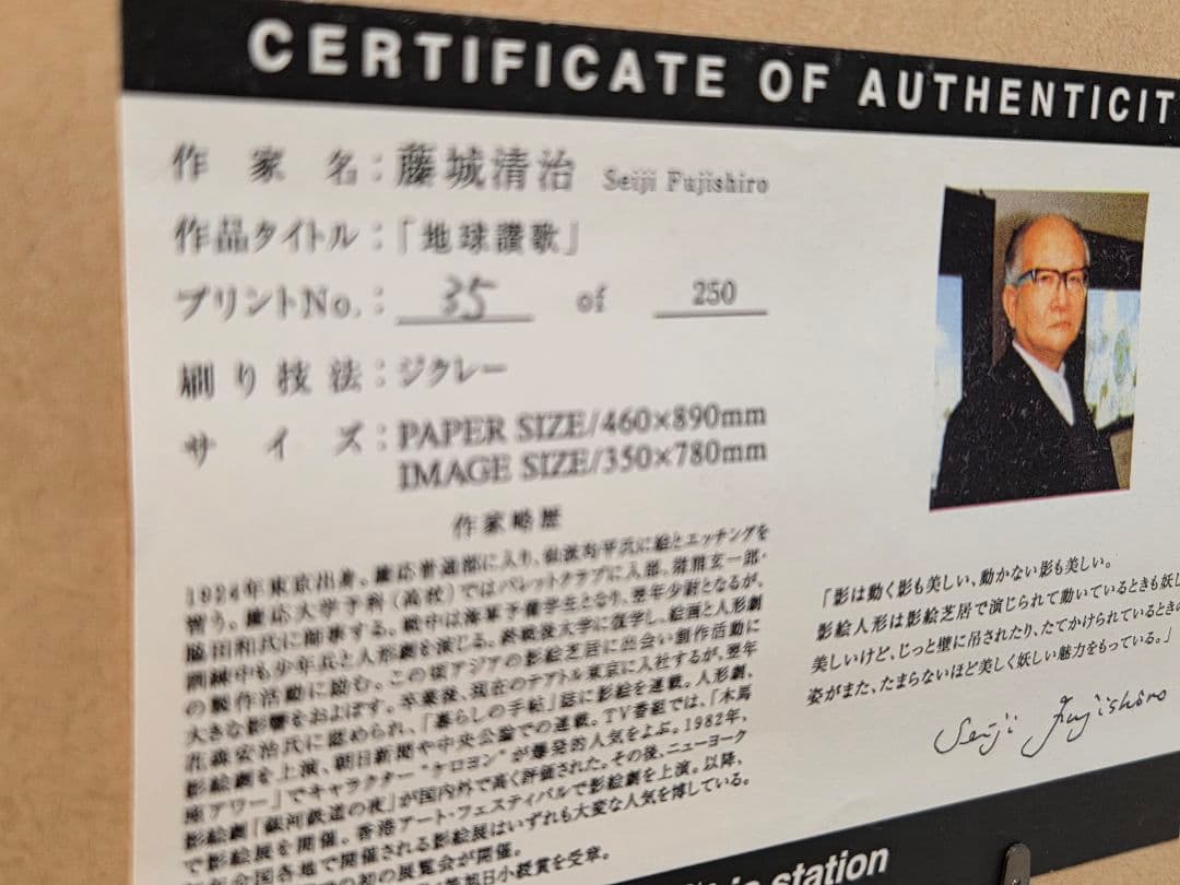 p*e様 藤城清治　地球讃歌　ジクレー35/250