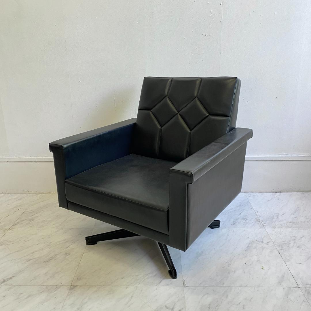 マルニ木工 ヴィンテージ 1人掛け シングルソファ 回転 ロビーチェア 希少 ①